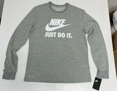 NEW Nike Active Wear Just Do It Men's Sz M Athletic Gym T-Shirt AQ2488-063  Gray 91209002674 | eBay