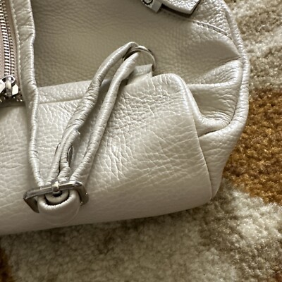 VALENTINA Taupe Adjustable Sling Bag Backpack Leather Purse  display picture 3