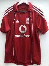 ENGLAND 2008 Cricket Shirt Adidas Red Short Sleeve Mens Small S