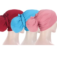 3pcs Women Muslim Under Scarf Bonnet Hat Turban Hijab Head Wrap Cover Beanie Cap