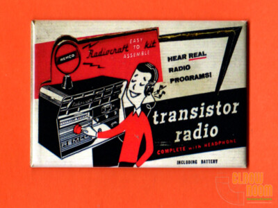 Remco Transistor Radio kit vintage box art 2x3'' fridge/locker magnet 