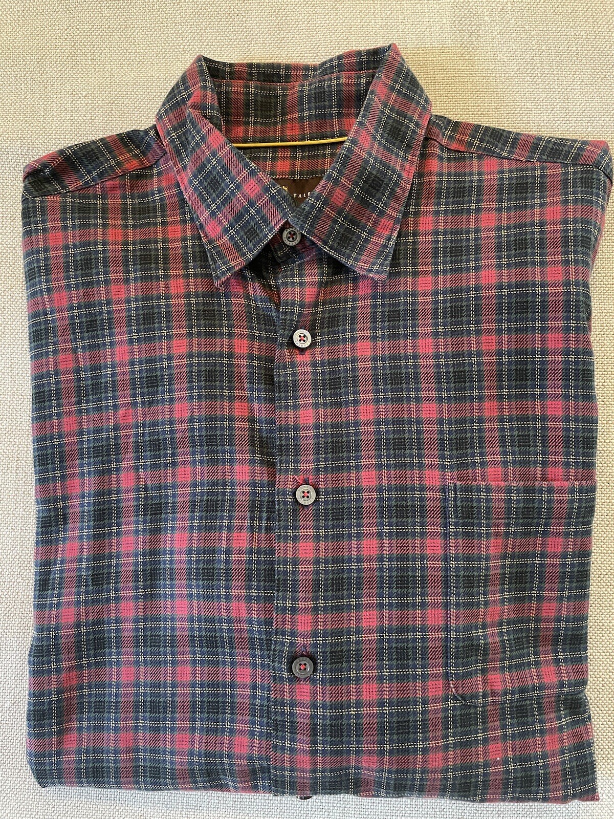 ROBERT TALBOTT Classic Button Under Collar Check … - image 7