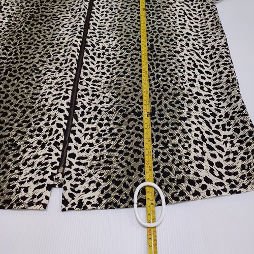 Women Blouse 2XL Black Leopard Print Long Sleeve Zipper - Picture 12 of 17