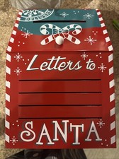 Cristmas Mailbox Letters To Santa RED Metal 12 X 8 Candy Cane