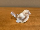 FENTON Clear Satin Frosted Glass Bird Figurine Sculpture Paperweight 1980’s Vtg