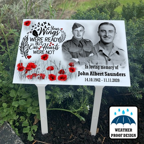 Pet grave marker, Personalised photo memorial plaque with ground stakes. - Picture 12 of 12