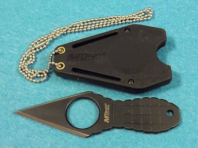 MTech MT588BK Black Neck Knife double edge fixed blade 4 1/2'' overall NEW!