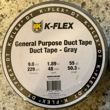 3 Rolls K-Flex General Purpose Duct Tape - Gray - 1 7/8-inches x 55 Yards - USA