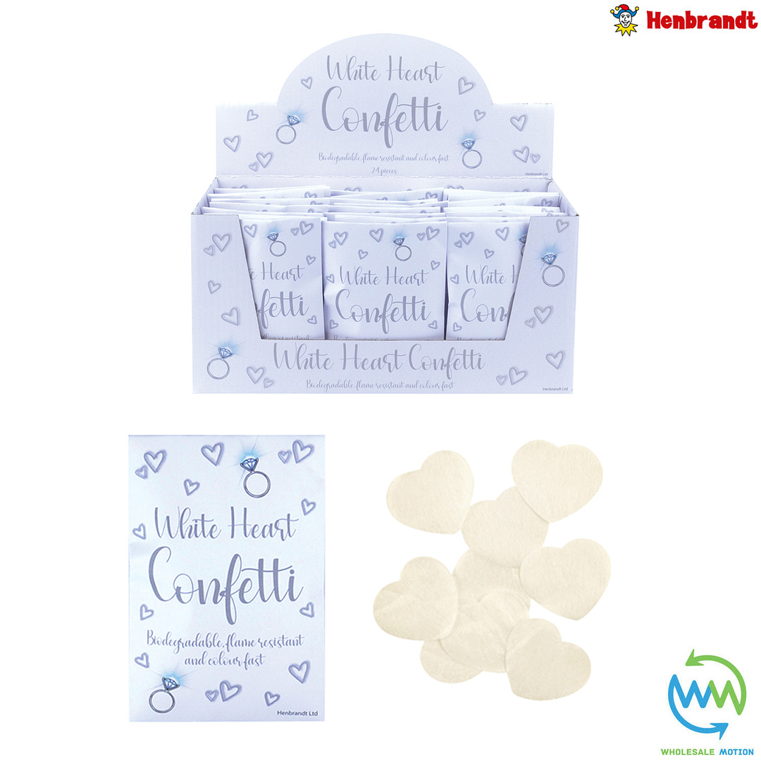 Wedding CONFETTI White HEARTS Party Event BIODEGRADABLE Heart INDIVIDUAL PACKET