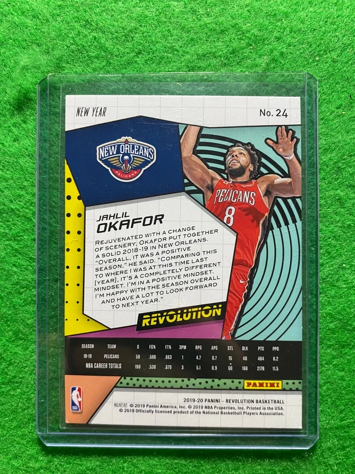 TARJETA AÑO NUEVO JAHLIL OKAFOR PRIZM NEW ORLEANS PELICANS 2019-20 REVOLUTION PRIZM  Foto 2 de 4