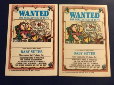 1986 Topps Garbage Pail Kids #132b UNZIPPED ZACK & #132a BONY TONY