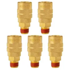 1/4'' Air Hose Fittings 5-Pack Brass 1/4 Inch NTP Male Industrial Couplers 1/...
