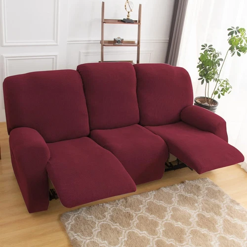 Elastischer Relaxsessel 3-Sitzer Sofa Bezug Jacquard Relaxsessel Schonbezüge - Bild 7 von 29