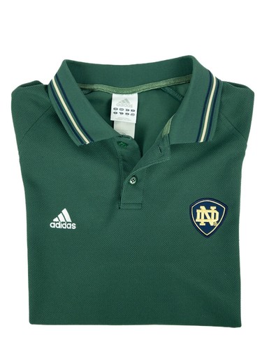 Noter Dame polo shirt Size L Adidas Green wigh blue and gold trim College - Picture 3 of 9