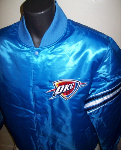 OKLAHOMA THUNDER Starter REVERSIBLE Satin Jacket BLUE & DARK BLUE XL - Bild 2 von 11
