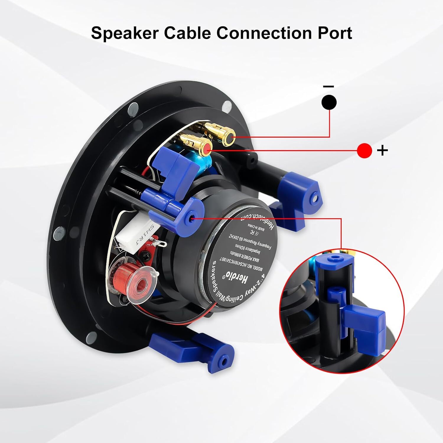 Herdio 2X6.5" Deckenlautsprecher Bluetooth Einbaulautsprecher Bündige Montage DE