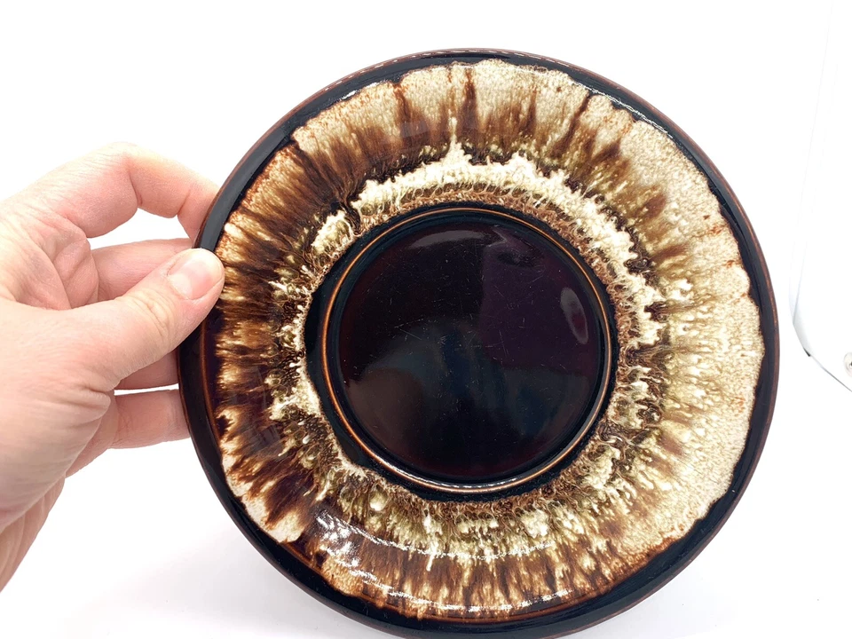 Vintage MCM Pfaltzgraff Gourmet Royale Tea Cup and Saucer Set Brown Drip Glaze - Image 4 of 4