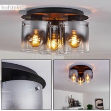 schwarze Flur Leuchten Decken Lampen Rauchglas Wohn Schlaf Zimmer Beleuchtung 