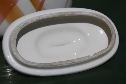 Alte Art Deco Keramik Box Dose Spritzdekor 30er jahre - Picture 6 of 9