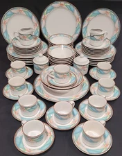68 Pcs. International Tableworks  Island Orchid Serving For (12) Stoneware 