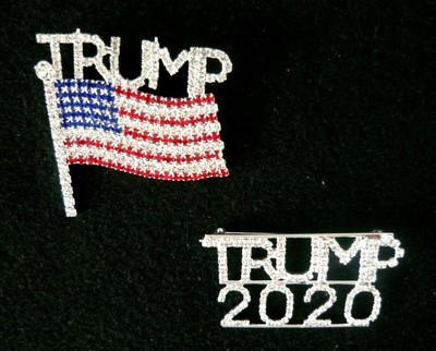 Large 2.6 Inch Sparkling Rhinestone /"Women For Trump/" Pin Brooch Trump Bling!