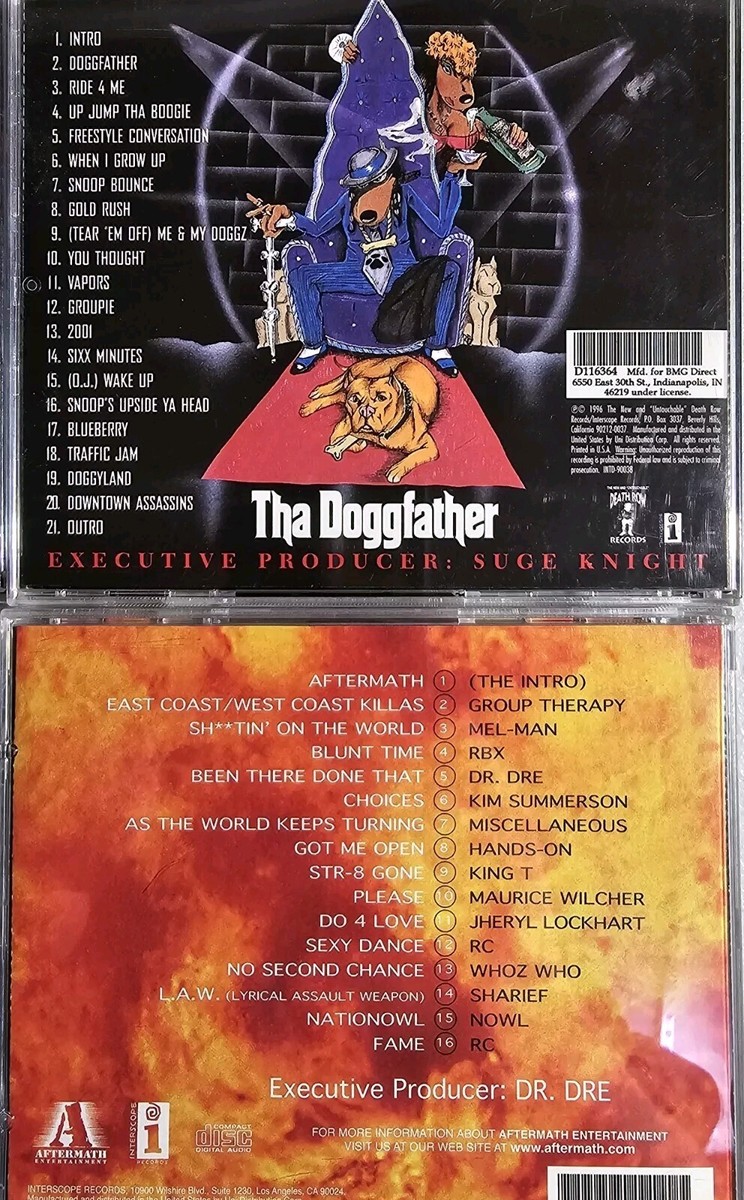 1990's Collection Of 4 Westcoast Rap CD Albums, 2Pac, Snoop Dogg