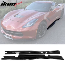 Fits 14-19 Chevy Corvette C7 Z07 Style Side Skirts Rocker Panel Lip Splitter PU