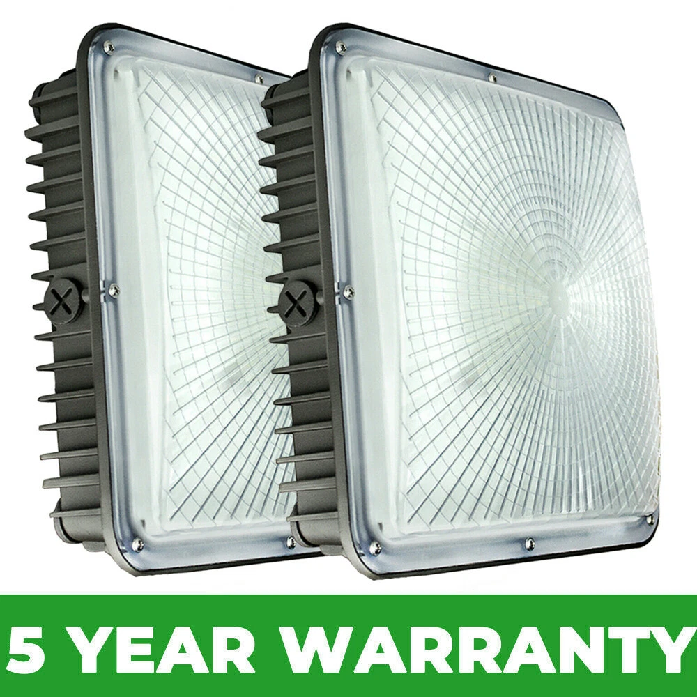 2-PACK, LED Canopy Light Weatherproof for Parking Lot Corridor Street Garage 70W