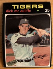 1971 Topps Dick McAuliffe Baseball Card #3 Tigers Second Base Low-Grade O/C