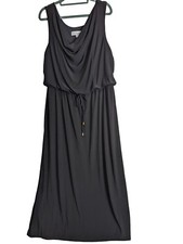 EMMA & MICHELE Women size XL Cocktail Dress Drawstring Black Sophisticated Maxi