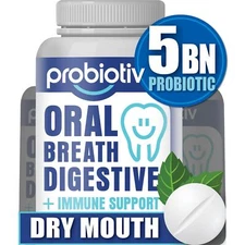 Oral Probiotics for Mouth Bad Breath 5 Billion CFU – Chewable Dental Probioti...