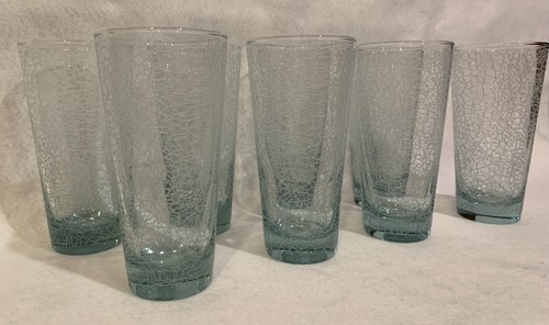 8 Libbey Spaghetti String Drizzle Tumbler Drink Glasses Atomic Pale Ice Blue - Picture 3 of 13