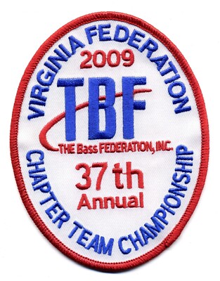 TBF The Bass Federation Virginia 2009 Patch 37th Chapter Team Championship