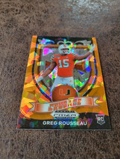 2021 Prizm Draft #179 Greg Rousseau Orange Cracked Ice Miami Hurricanes