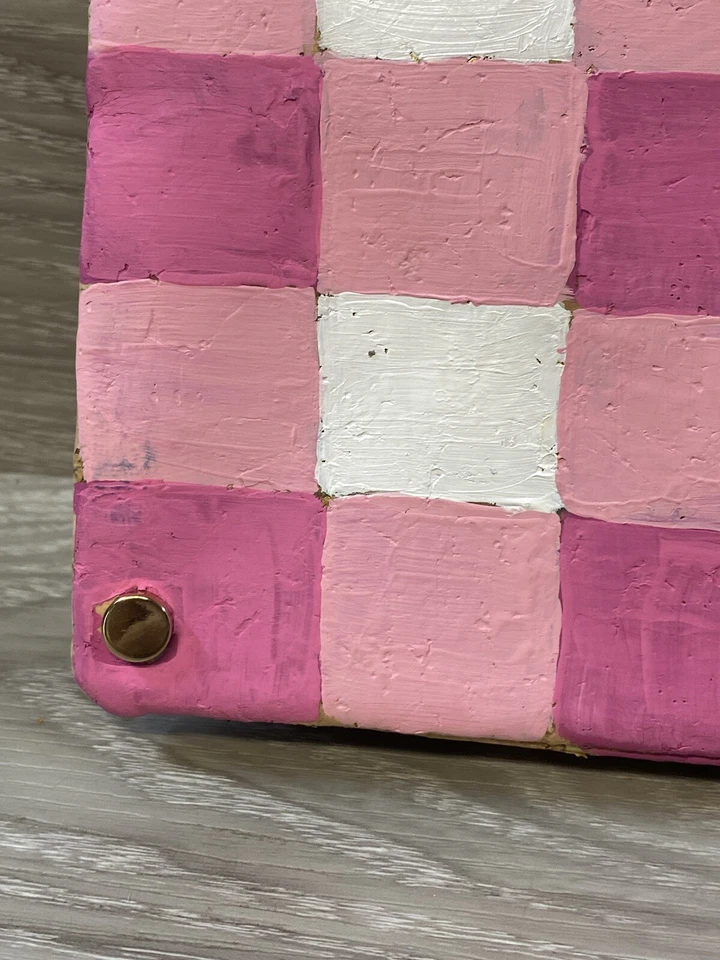 Bolso Cartera Bolsillo Corcho Cuadros Rosa Y Blanco Por Street Level Nuevo con Etiquetas Foto 3 de 4