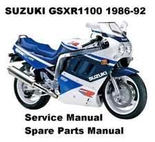 SUZUKI GSXR 1100 1986-92 Owner Service Workshop Repair Parts Manual PDF files