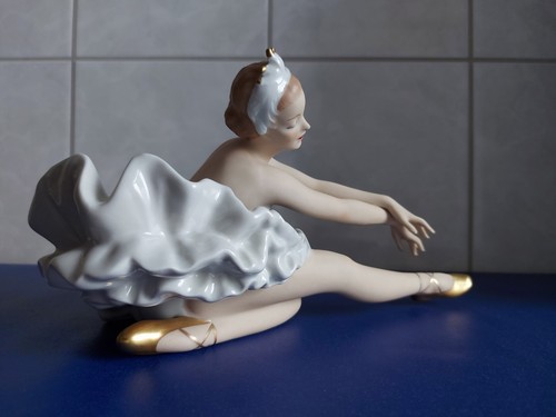 Wallendorf Porzellanfigur-Tänzerin-Sterbender Schwan-Cobalt-XXL24 cm-Schwanensee - Bild 12 von 24