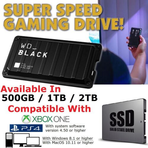 500GB/2TB High Speed SSD Solid State Game Drive Portable Storage XBOX One PS4 PC - Picture 1 of 11