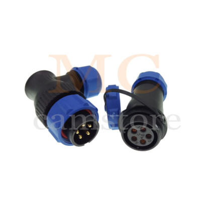 WEIPU SP21 Elbow 5pin IP68 Plug Socket,30A Industrial Electrical Cable Connector