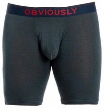Obviously Mens FreeMan AnatoFREE Boxer Brief 6inch Leg - Ash Grey
