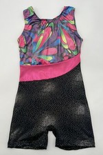 Leotards Girls Gymnastics Kids Children Biketard Shimmer Size 130 6 - 7 years