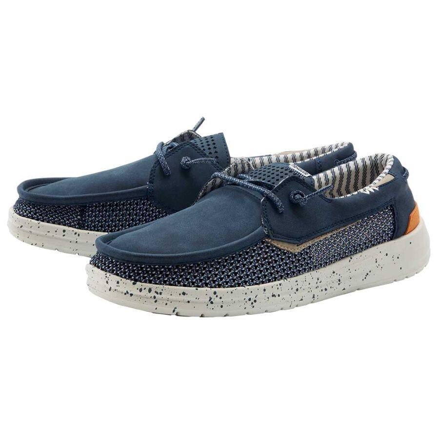 Hey Dude Welsh Grip Men's Boat Shoes Slip-On Navy Breathable size