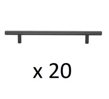  2 10-PACKS GlideRite 7 in. Matte Black Solid Cabinet Handle Drawer Bar Pulls