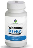 Compresse Di Vitamina D3 + K2 MK-7, 120 Pezzi.