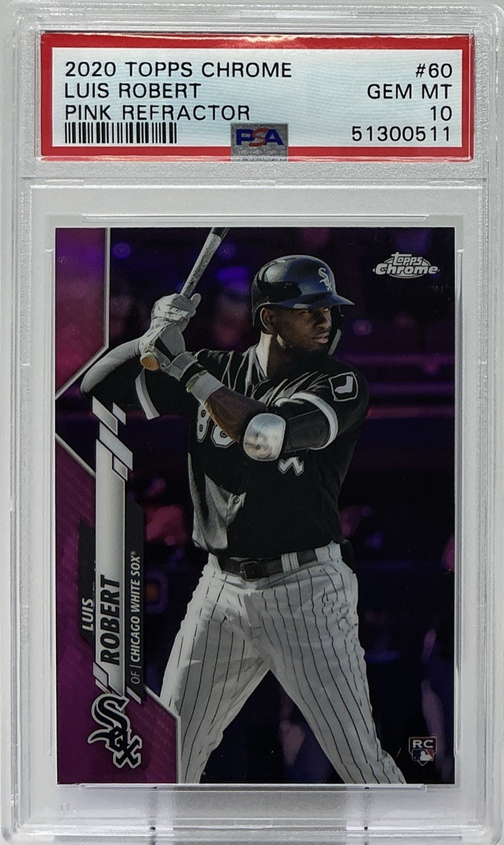 Luis Robert Rookie PSA 10-2020 Topps Chrome ‘Pink Refractor’ -Mets, La Pantera