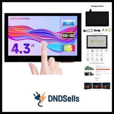 4.3 inch Display for Raspberry Pi 4 Capacitive Touchscreen HDMI LCD B 800x480...