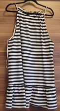 Ladies strappy dress summer Black White stripes XL 20/22