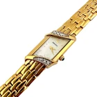 Vintage Seiko Diamonds Half Moon Women’s Watch Mother Pearl Dial 1 Jewel