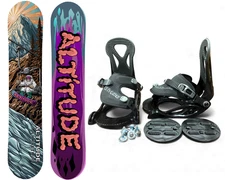 TODDLER KIDS' ALTITUDE "LIL YETI" SNOWBOARD + XS BINDINGS 7C-13C