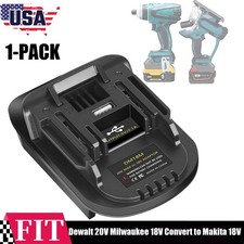 USB Battery Adapter Converter for Dewalt 20V Milwaukee 18V Convert to Makita 18V